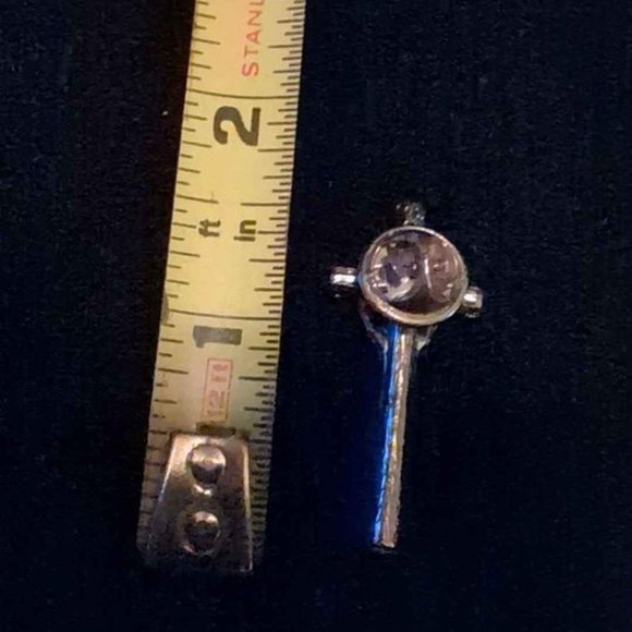 Vintage Silver Crucifix Pin Blue Bin #16 - Picture 4 of 6